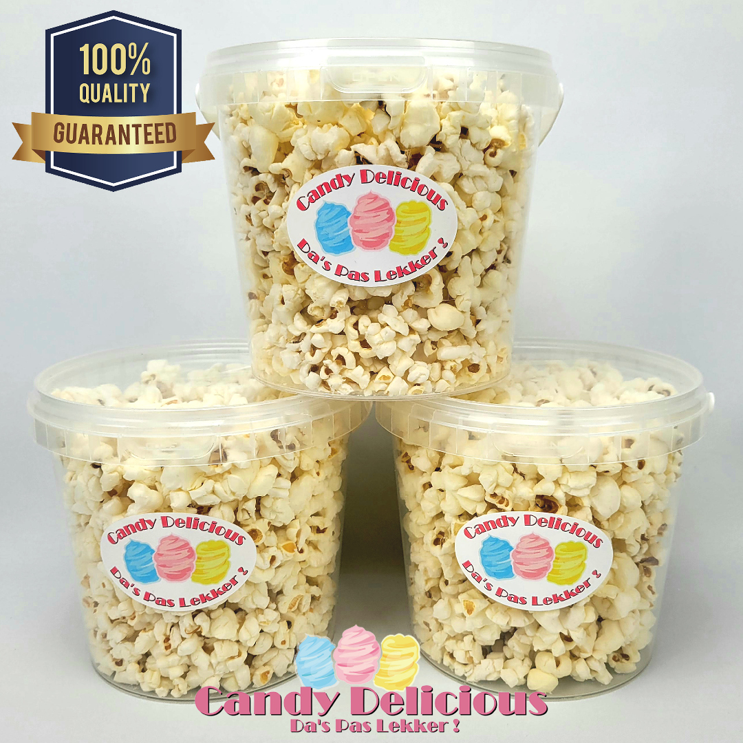 Posters loterij wapen Emmer Zoute Popcorn 1 liter | Candy Delicious