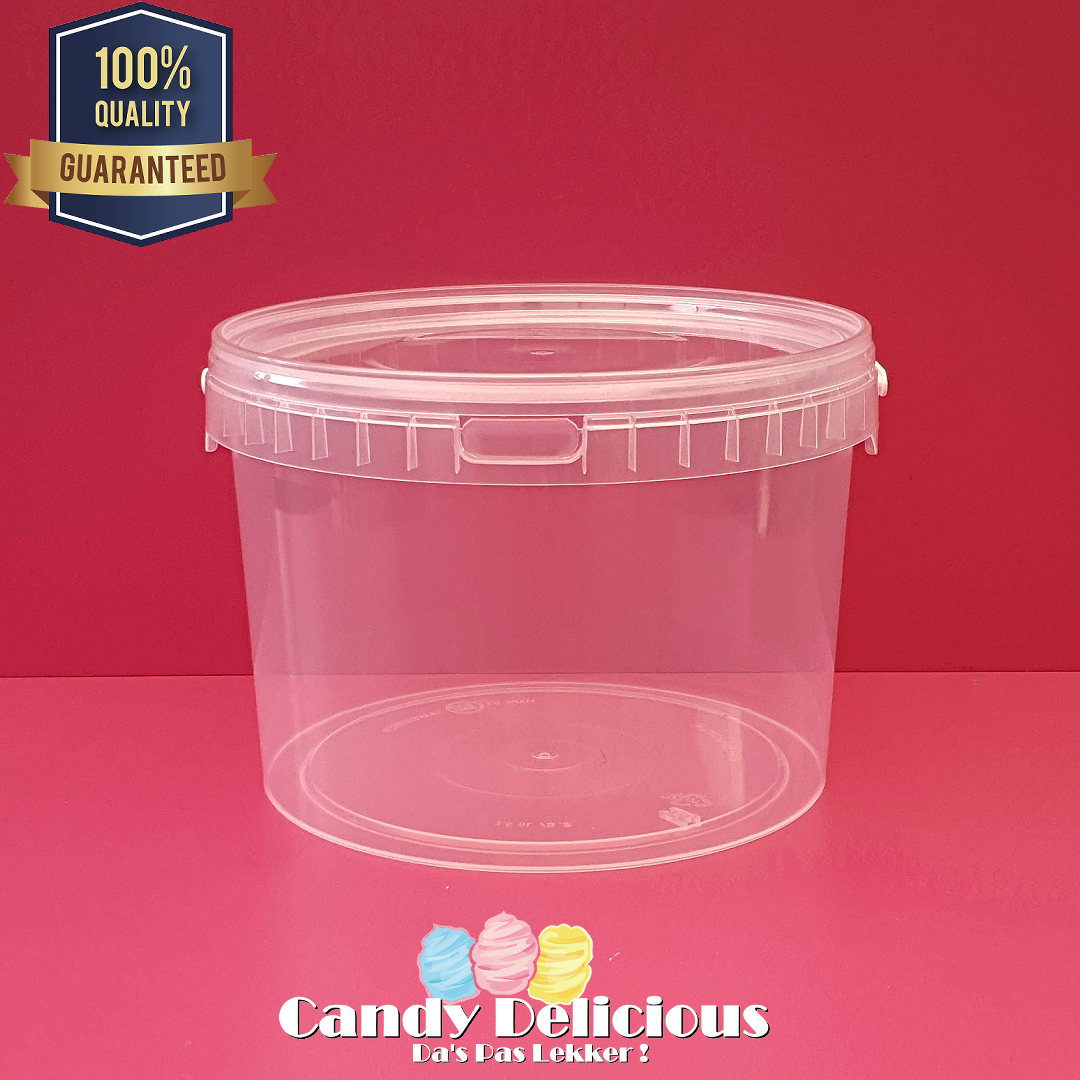 rand naaien Balling Transparante Emmers 3 Liter met Deksel | Candy Delicious