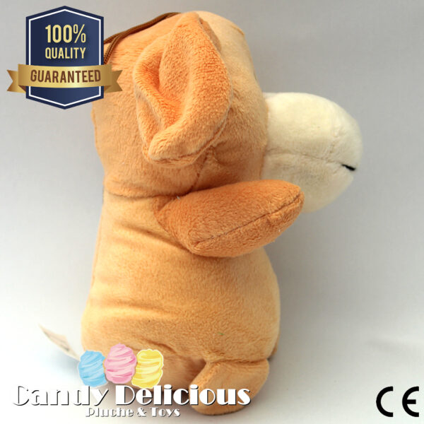 Pluche Hond Bruin 16cm