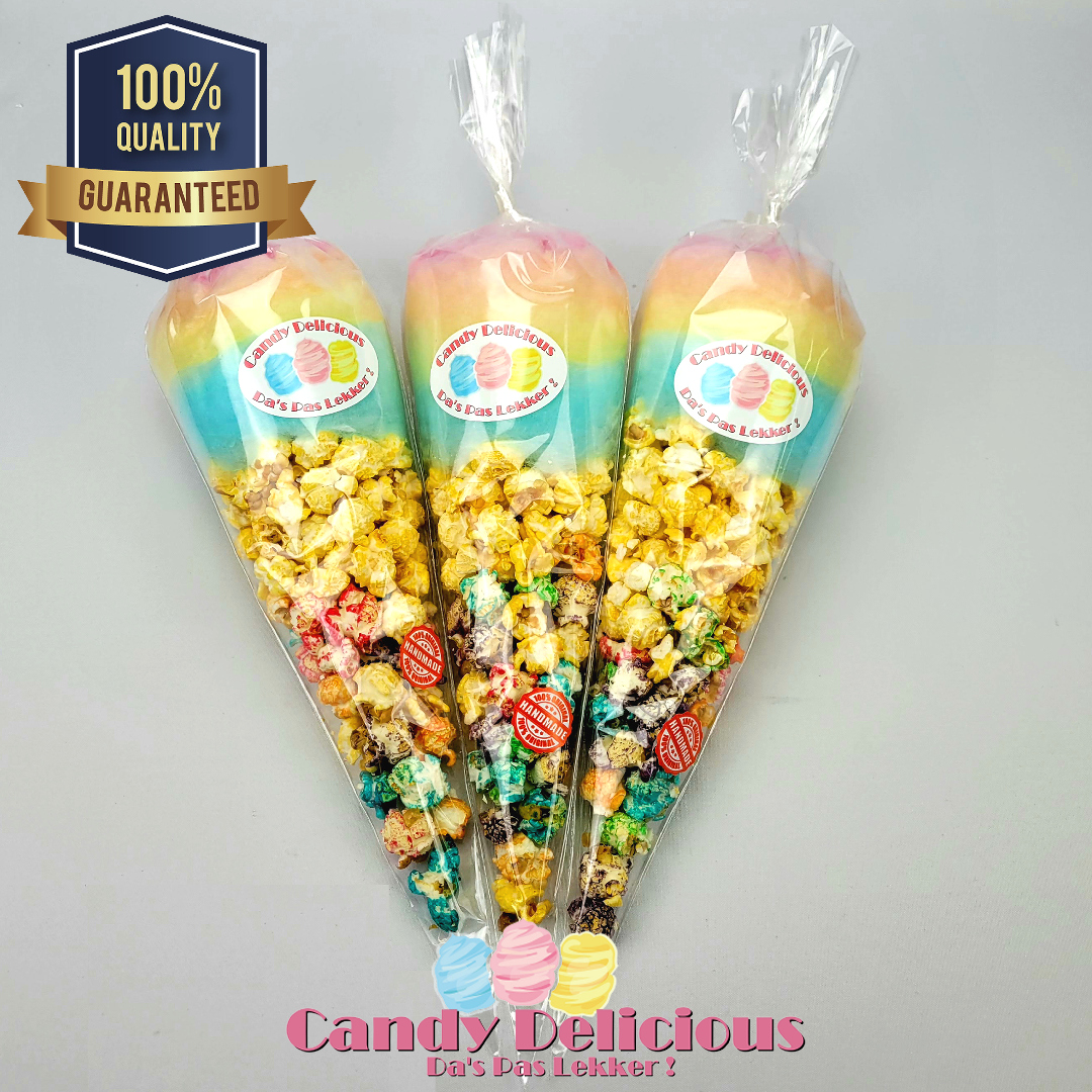 Spuug uit Lui ga winkelen Puntzak Popcorn Suikerspin | Candy Delicious