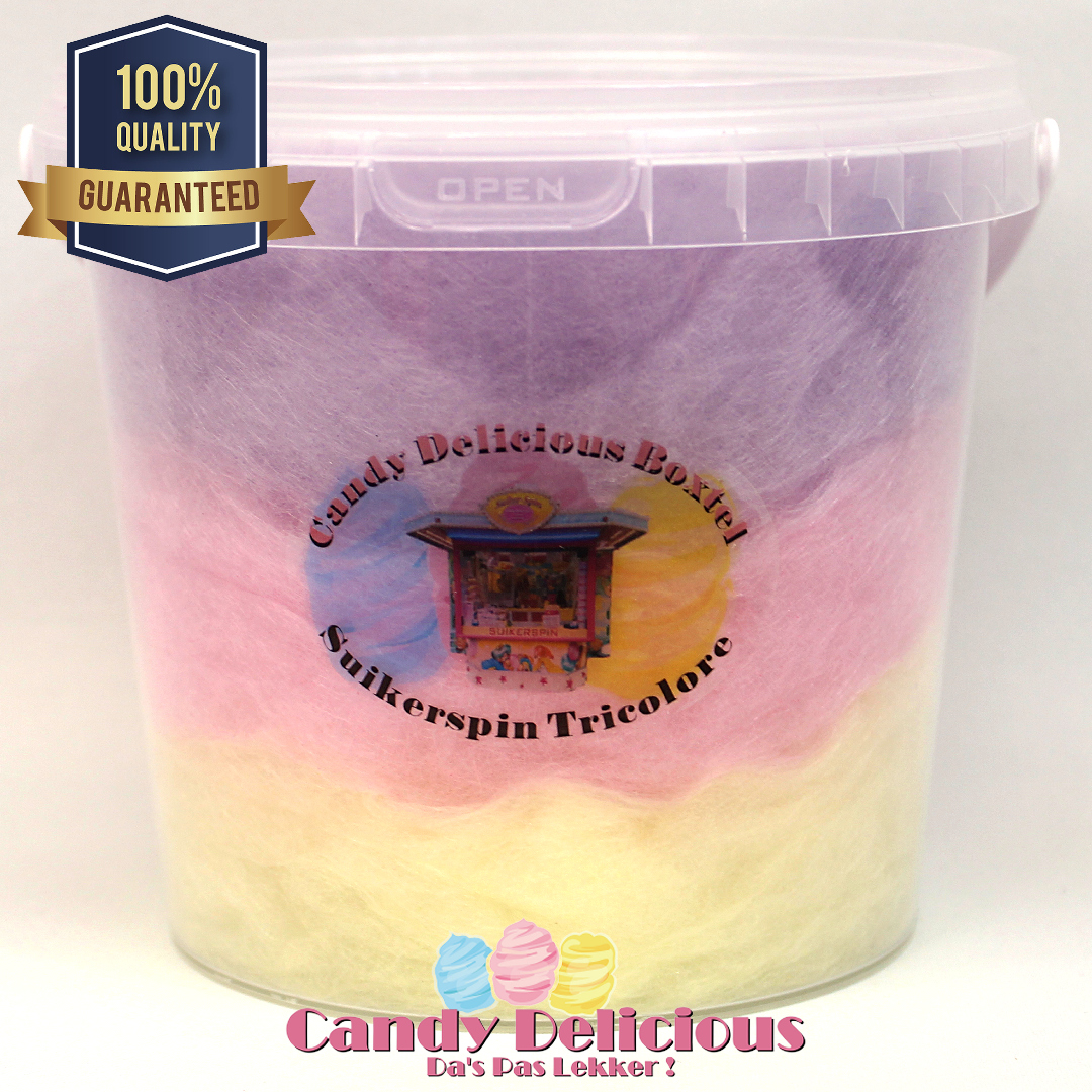 Ontspannend Getuigen Amfibisch Suikerspin Tricolore Geel Roze Paars 1 Ltr | Candy Delicious
