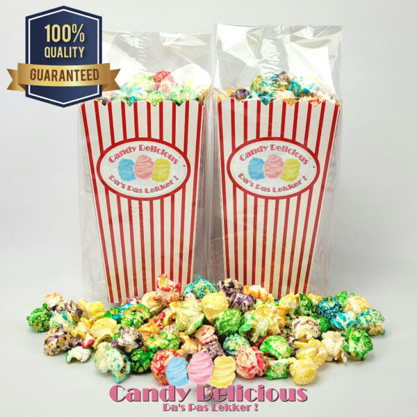 Popcorn Tube Regenboog 60gr Candy Delicious