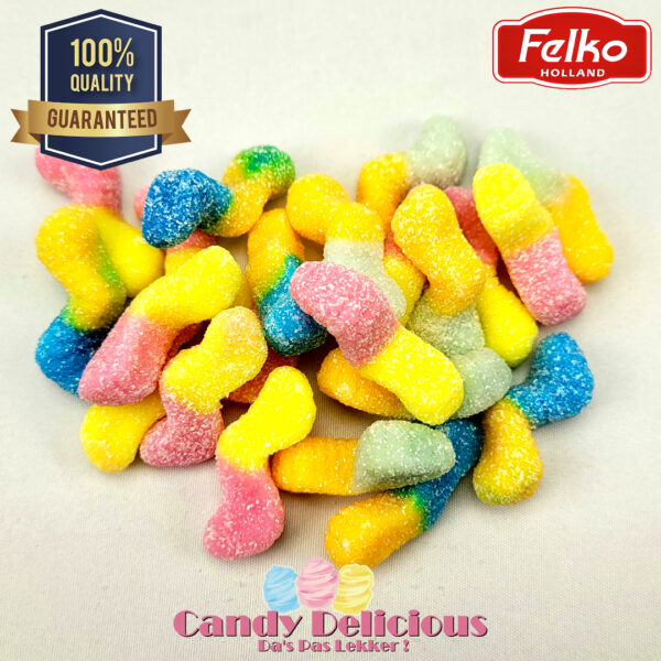 8711111163189 Zure Neon Wormen 200gr Candy Delicious