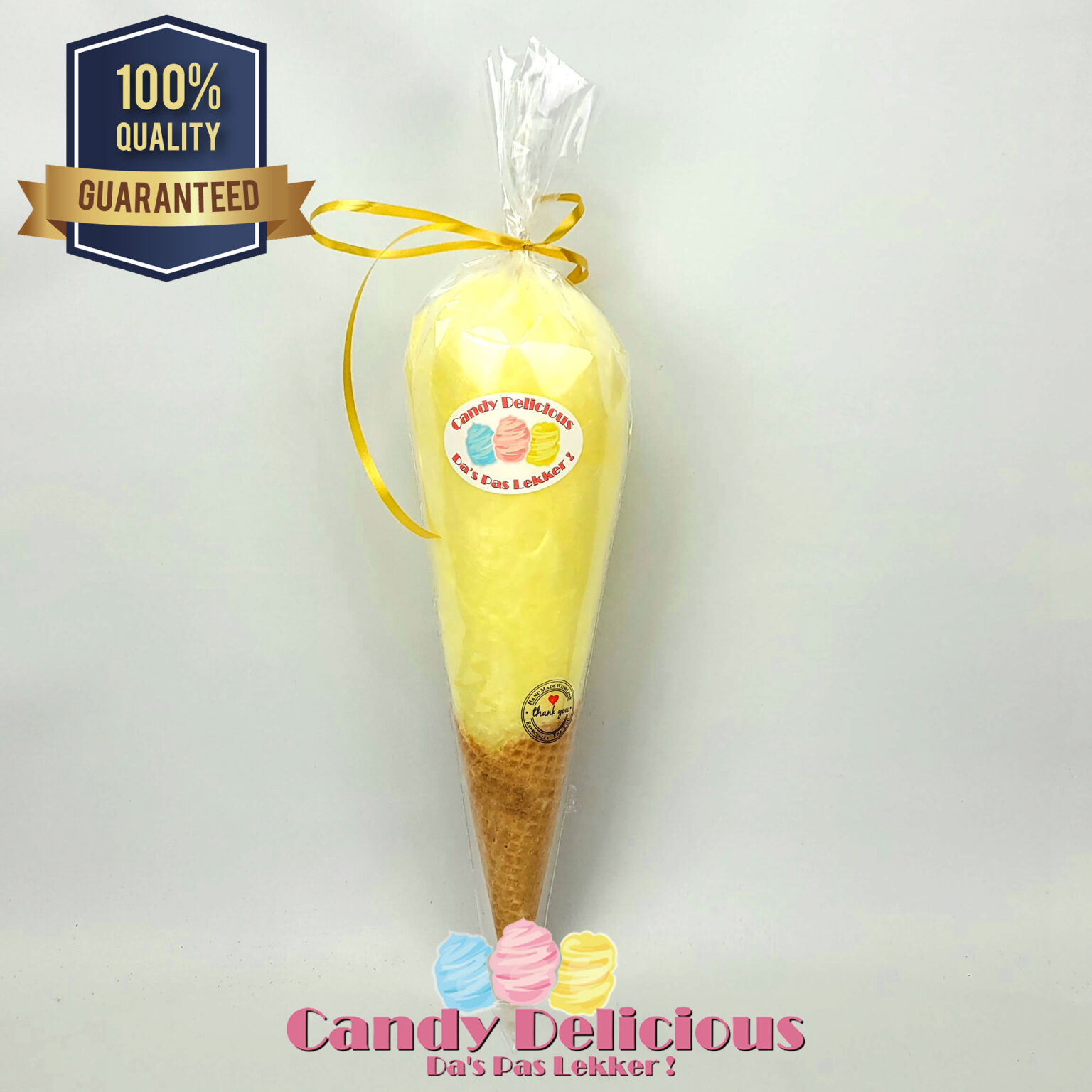 Suikerspin IJsje Geel Candy Delicious