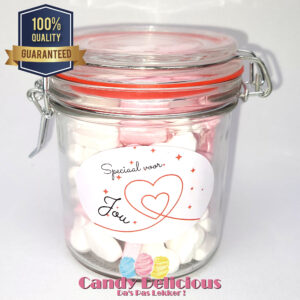 Weckfles Pepermunthart Roze Wit Candy Delicious
