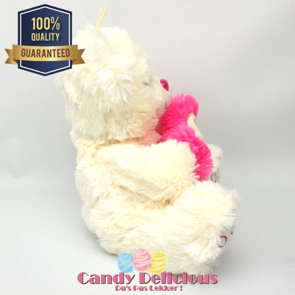 Beer Wit Roze Hart 20cm Candy Delicious