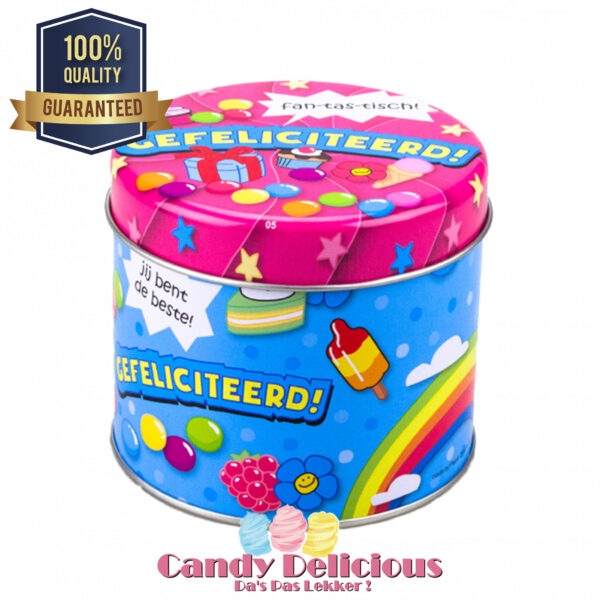 Snoepblik Gefeliciteerd Candy Delicious