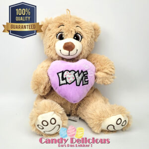 Beer Bruin Paars Hart 22cm Candy Delicious