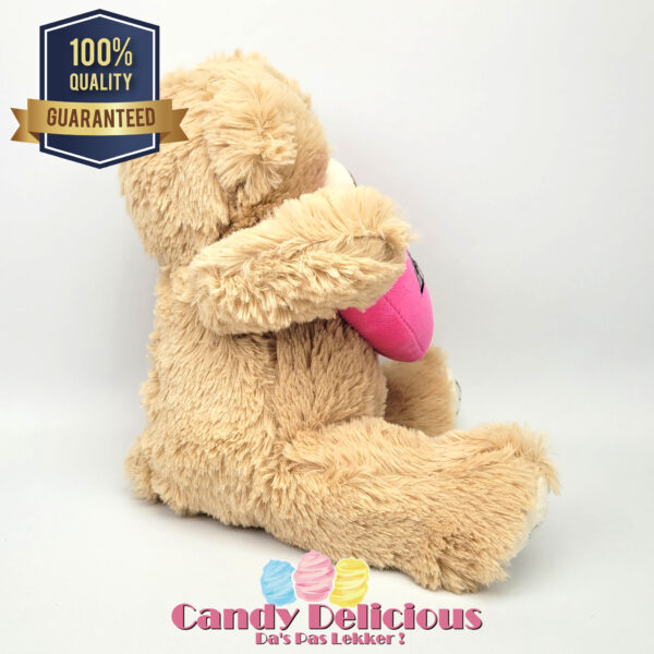 Beer Bruin Roze Hart 22cm Candy Delicious