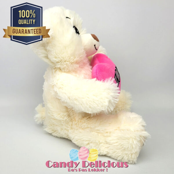 Beer Wit Roze Hart Love 24cm Candy Delicious