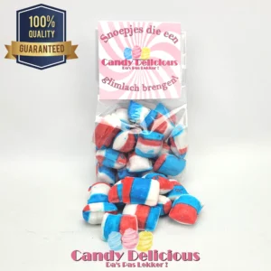 Kussentjes Rood Wit Blauw 100gr