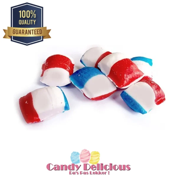 Kussentjes Rood Wit Blauw 100gr